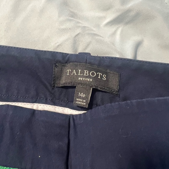 Talbots Navy Capri Pants with Green Embroidered Palm Trees - Picture 2 of 4